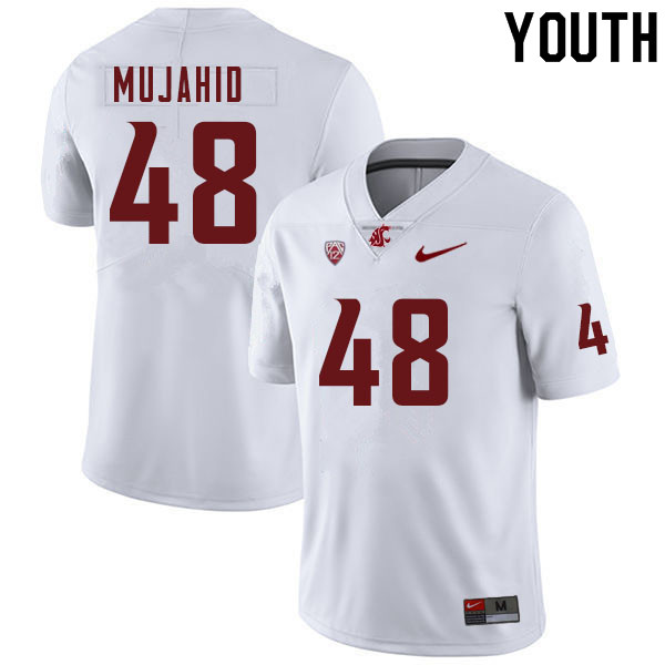 Youth #48 Amir Mujahid Washington Cougars College Football Jerseys Sale-White - Click Image to Close